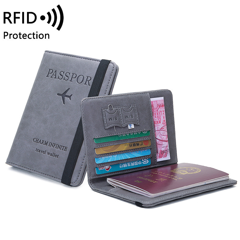 Leather Passport Cover - Unisex-Reisepasshülle aus PU-Leder – RFID-blockierende Reisebrieftasche