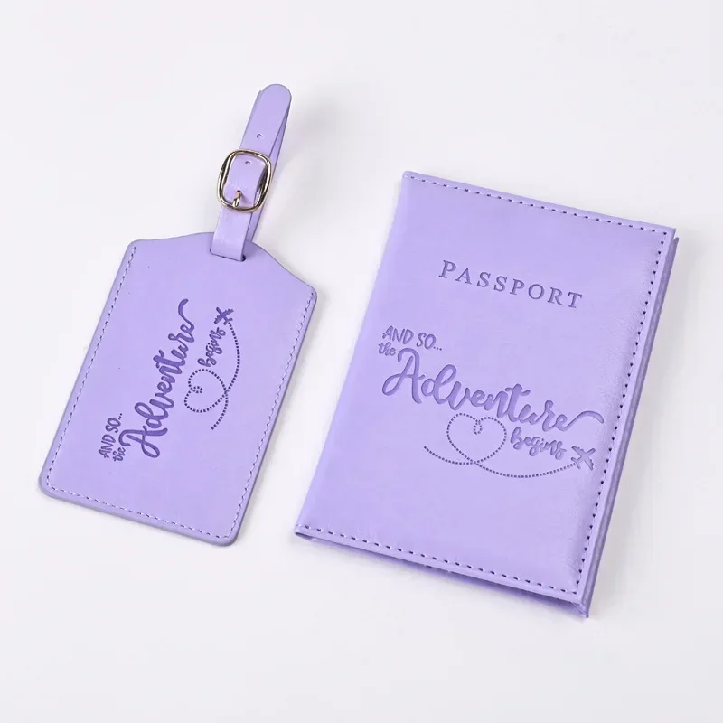 Leather Passport Cover - Neue lila PU-Leder Reisepass Ticket Clip